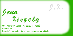 jeno kiszely business card
